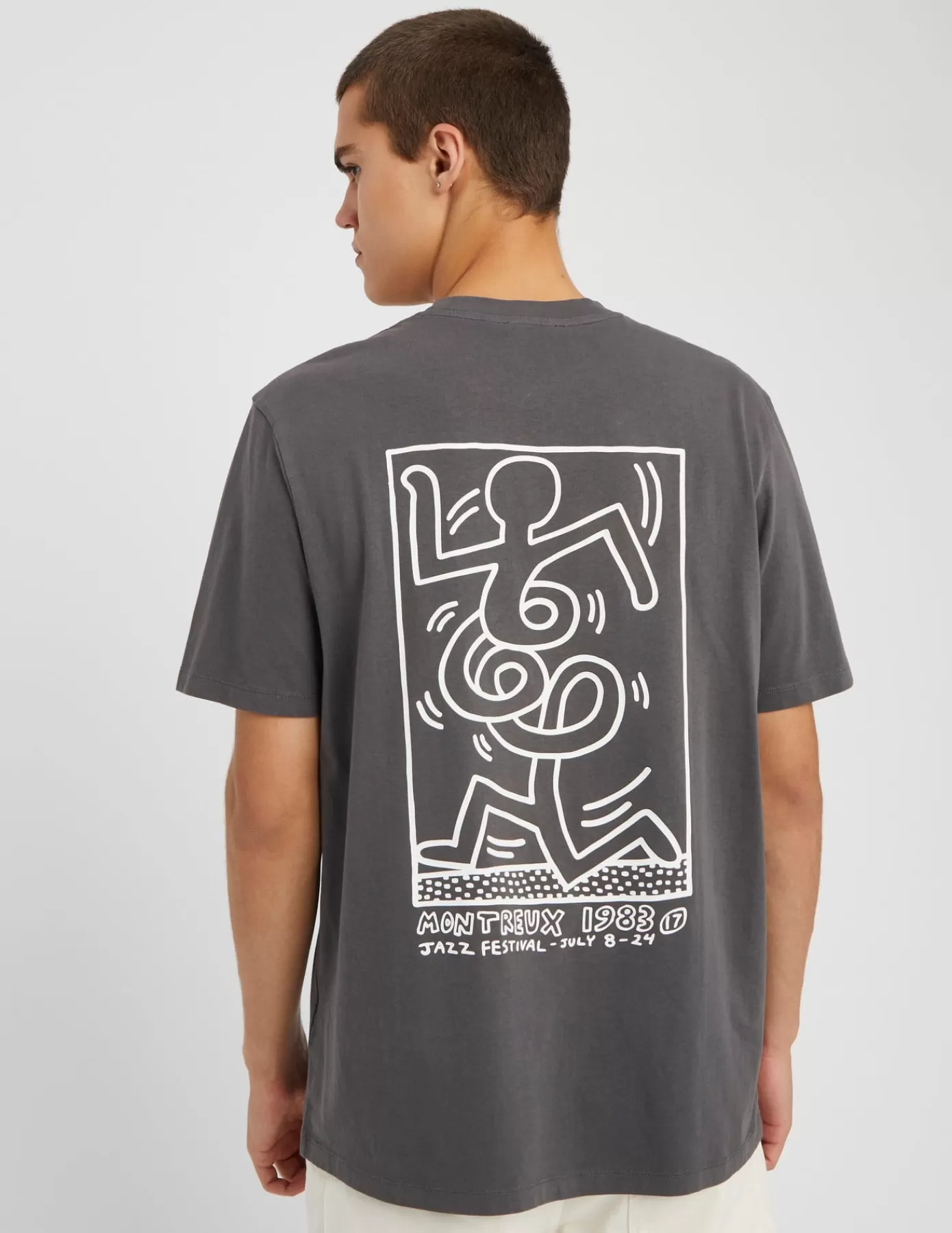 Flash Sale BZB T-shirt collab Keith Haring Grisfoncé