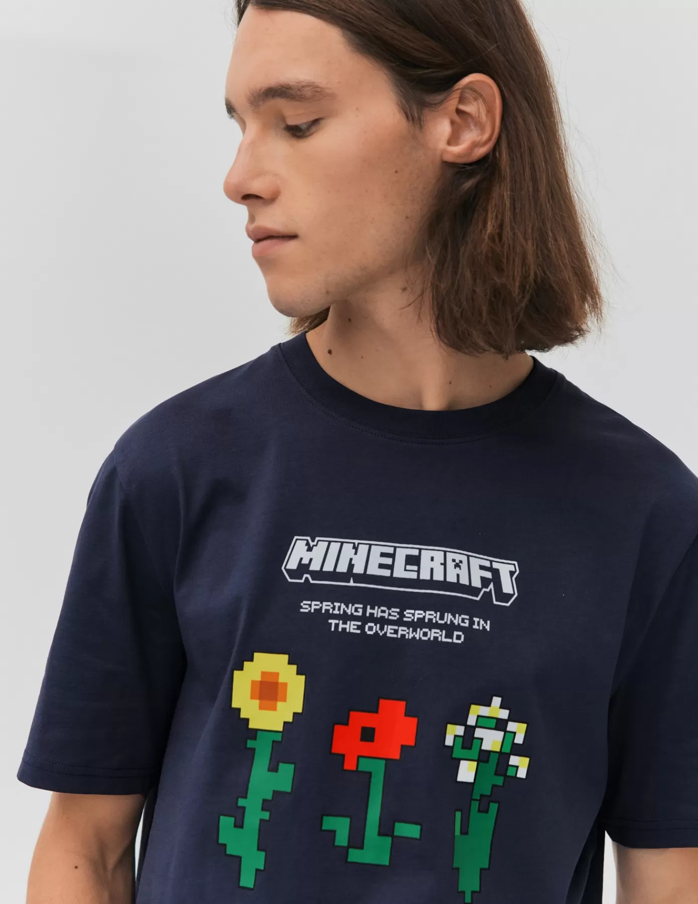 Discount BZB T-shirt collab Minecraft Bleufoncé