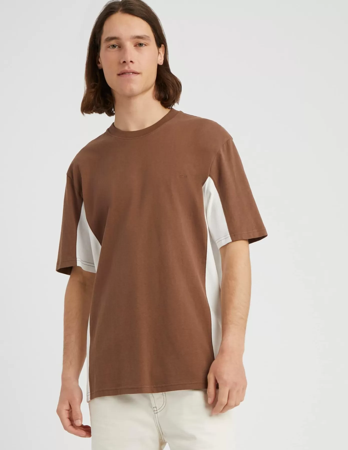 Sale BZB T-shirt colorblock Marron