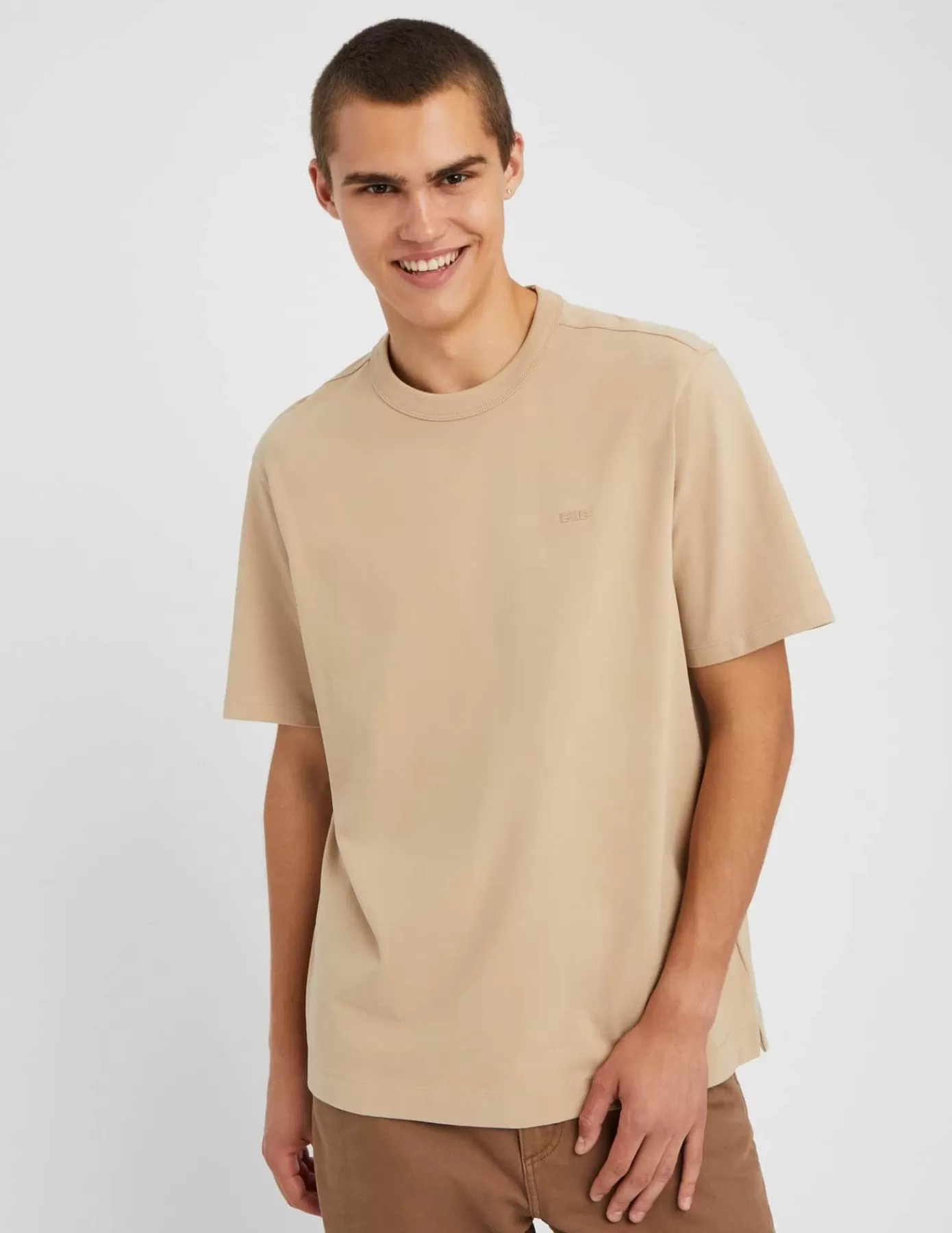 Hot BZB T-shirt extra épais touché peau de pêche Beige