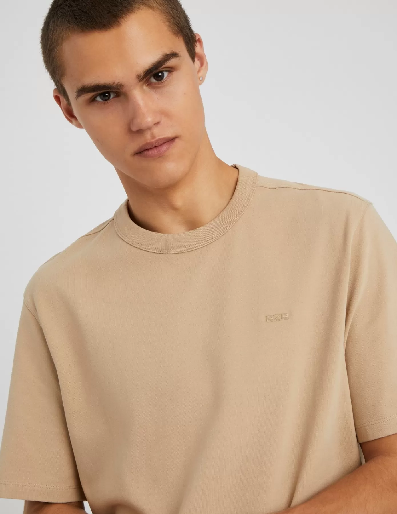 Hot BZB T-shirt extra épais touché peau de pêche Beige