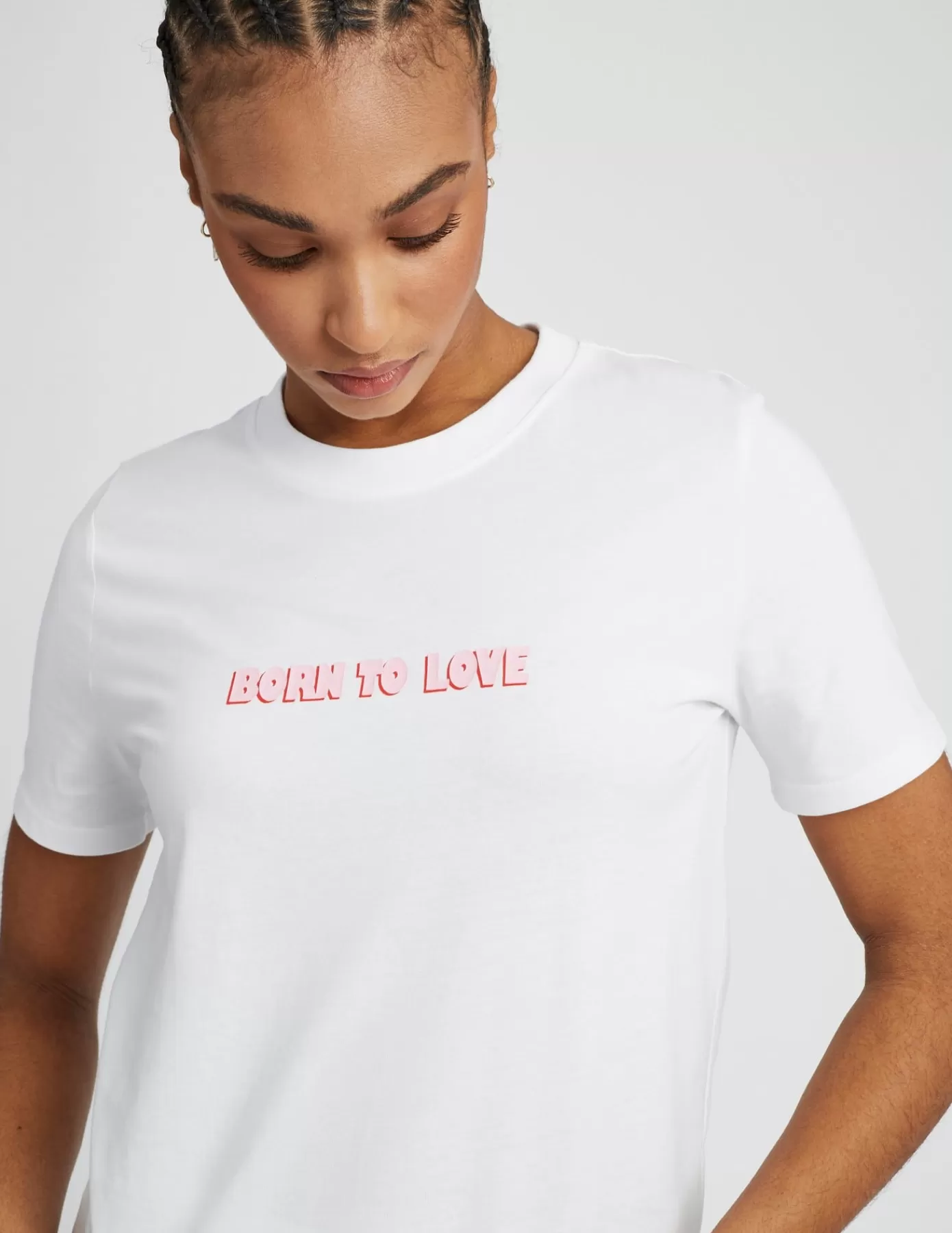 Cheap BZB T-shirt imprimé "Born to Love" Blanc