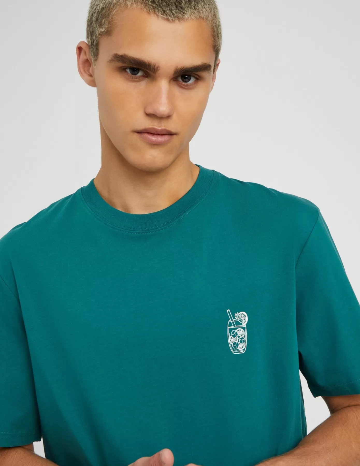 Sale BZB T-shirt imprimé devant dos Vert