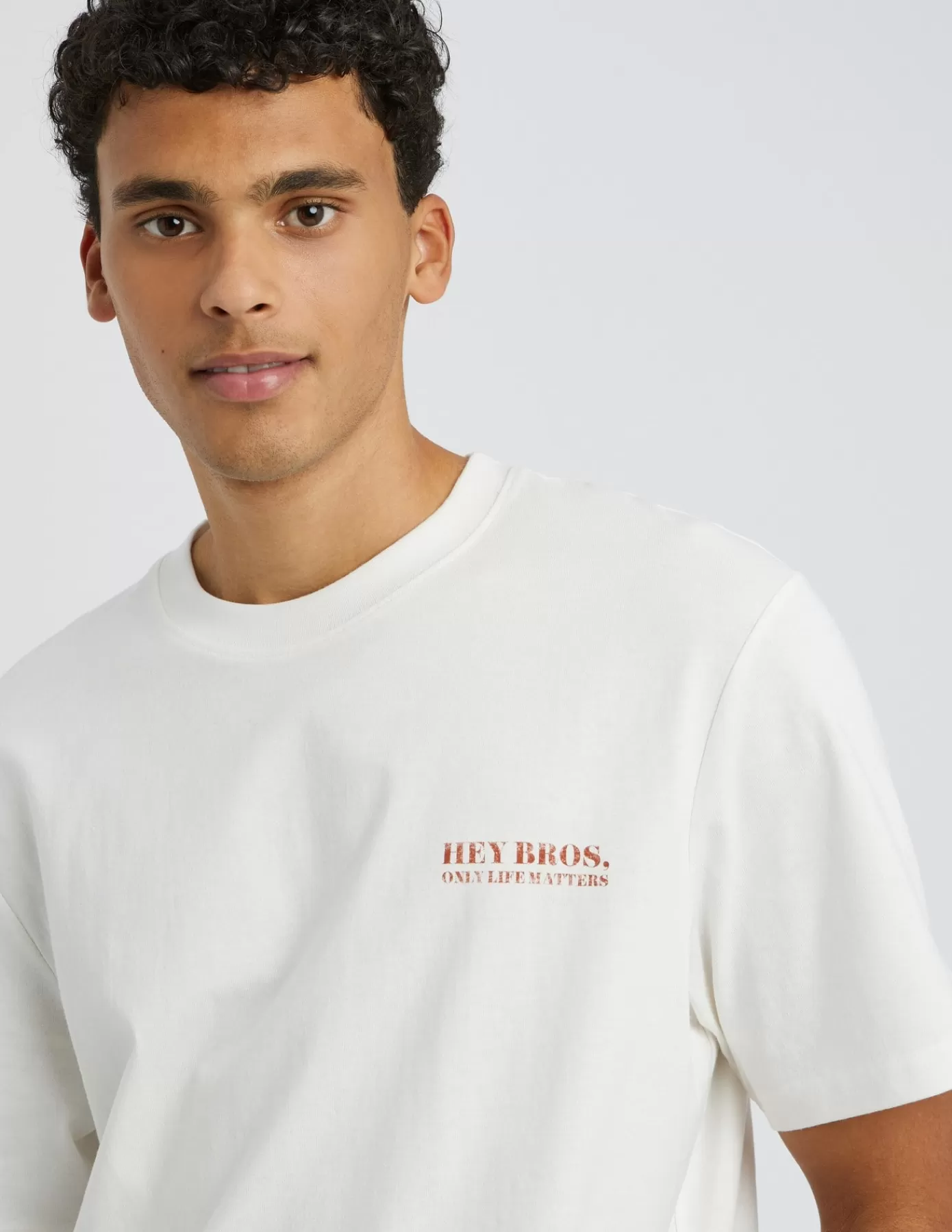 Shop BZB T-shirt imprimé devant dos Blancécru