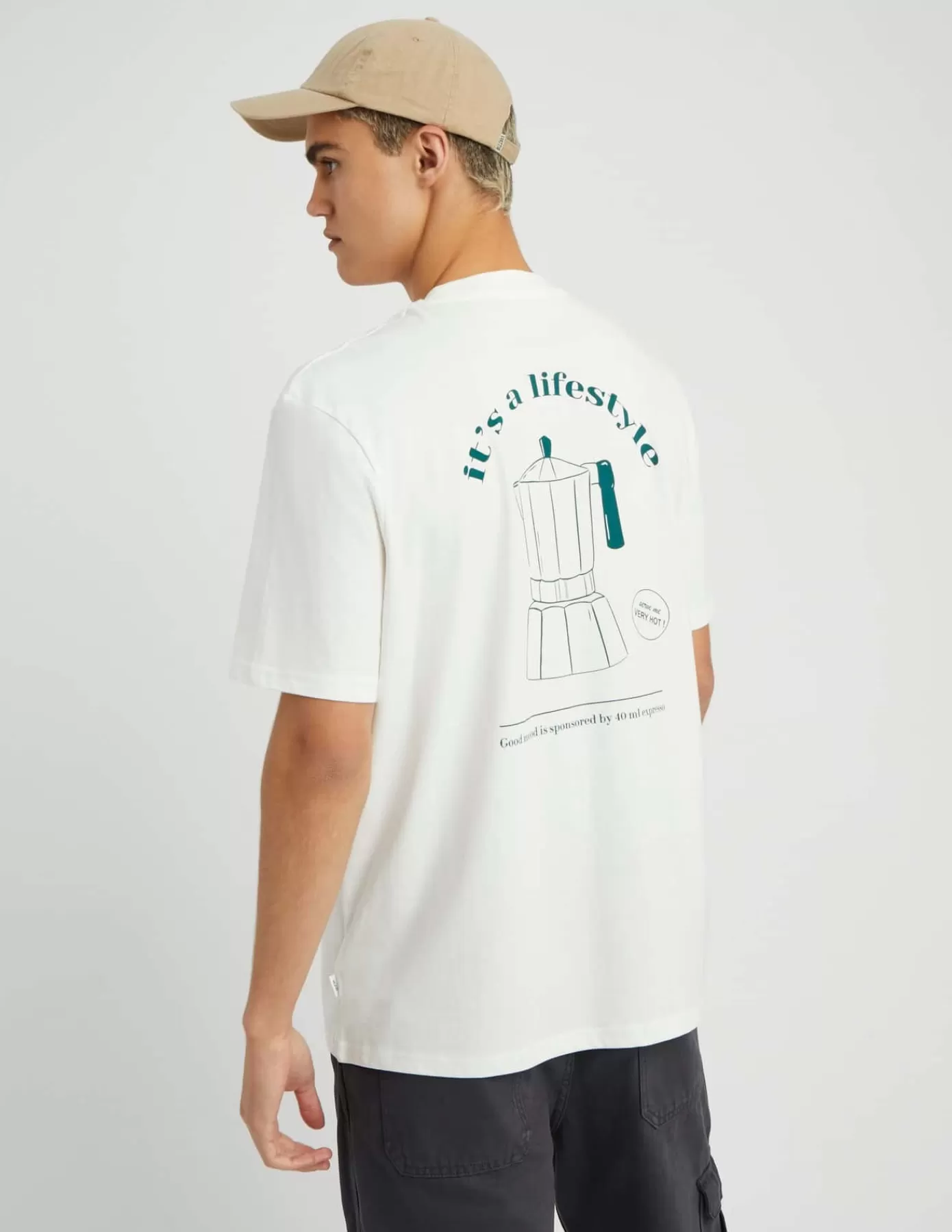 Fashion BZB T-shirt imprimé devant dos Blancécru