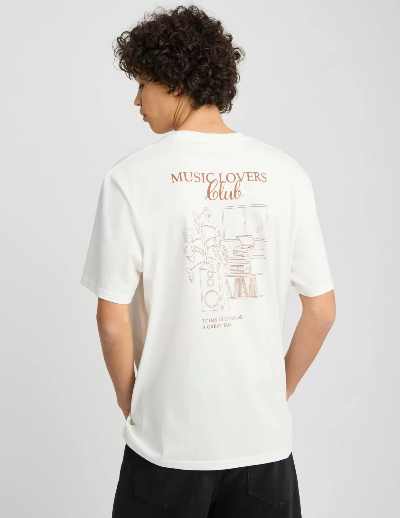 Fashion BZB T-shirt imprimé devant dos Blancécru