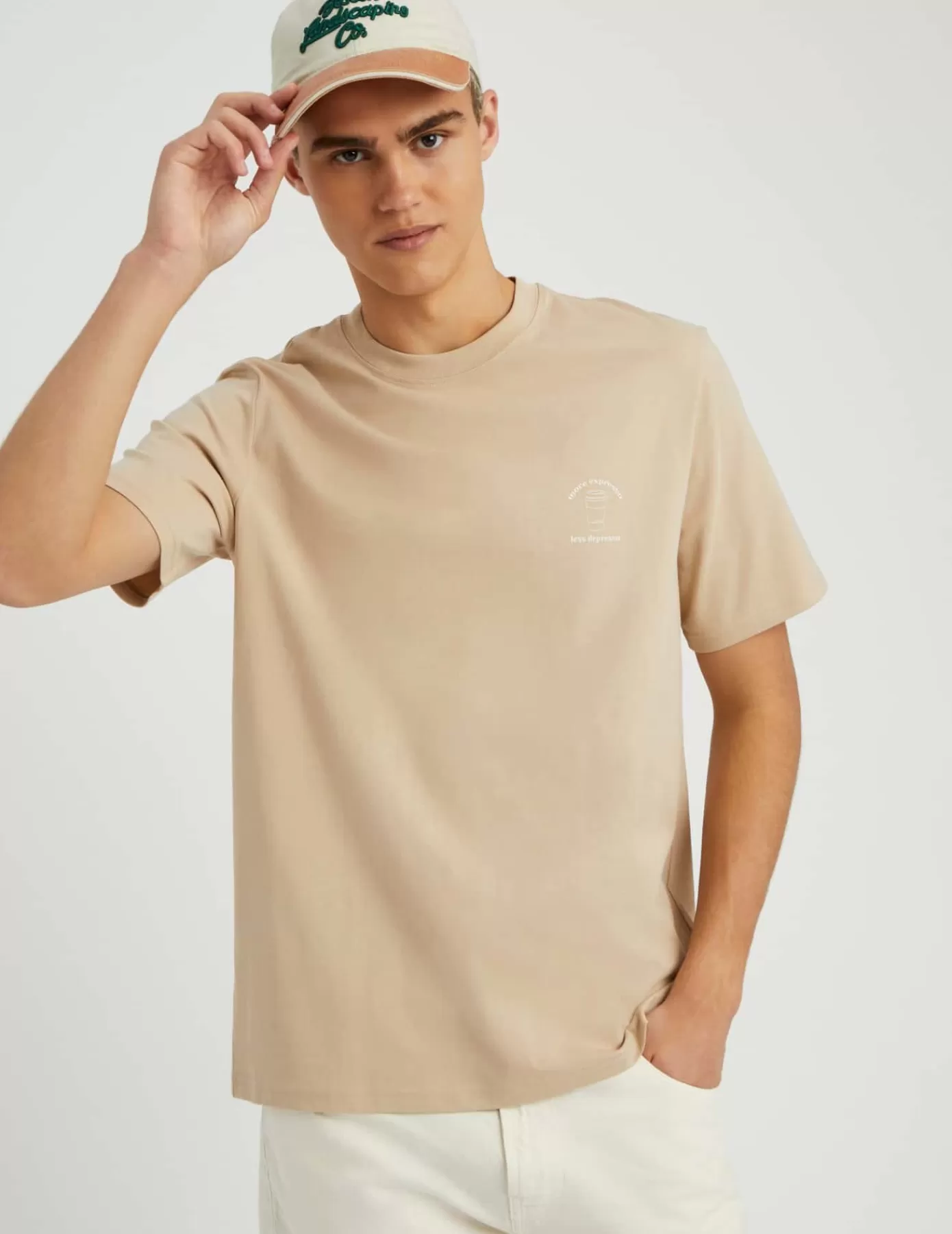 Outlet BZB T-shirt imprimé poitrine Beige