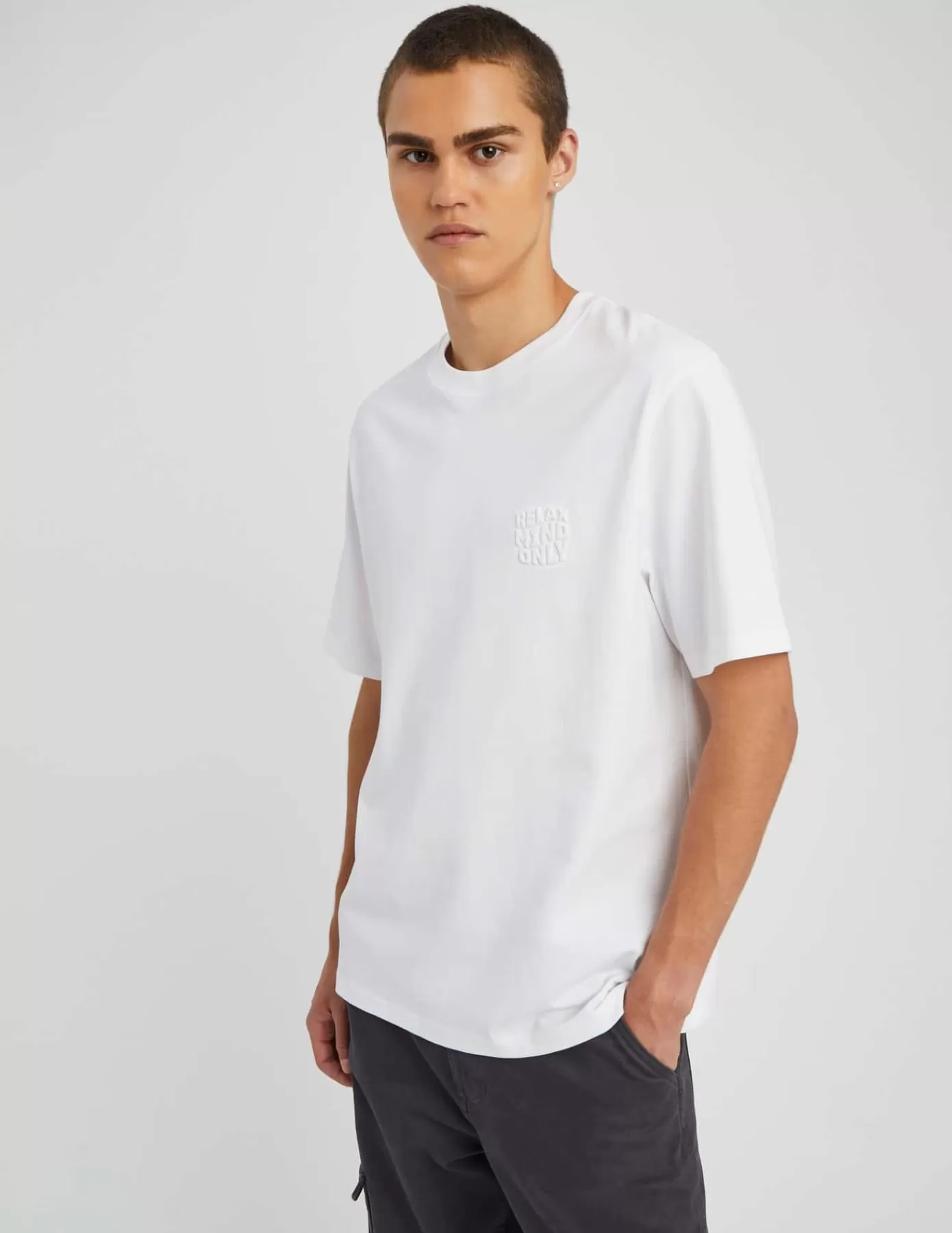 Discount BZB T-shirt imprimé relief Blanc