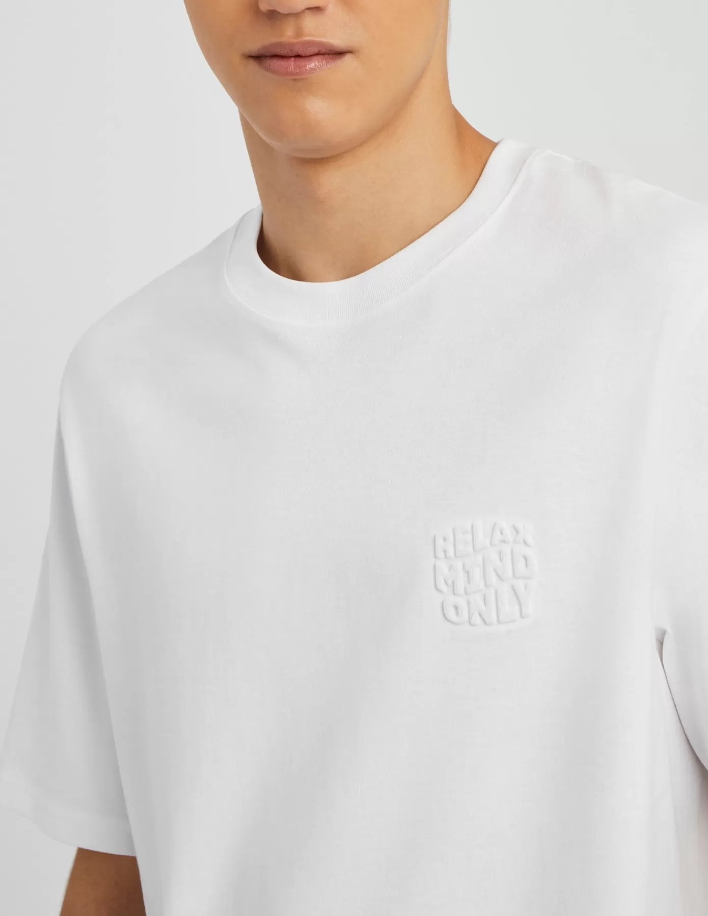 Discount BZB T-shirt imprimé relief Blanc