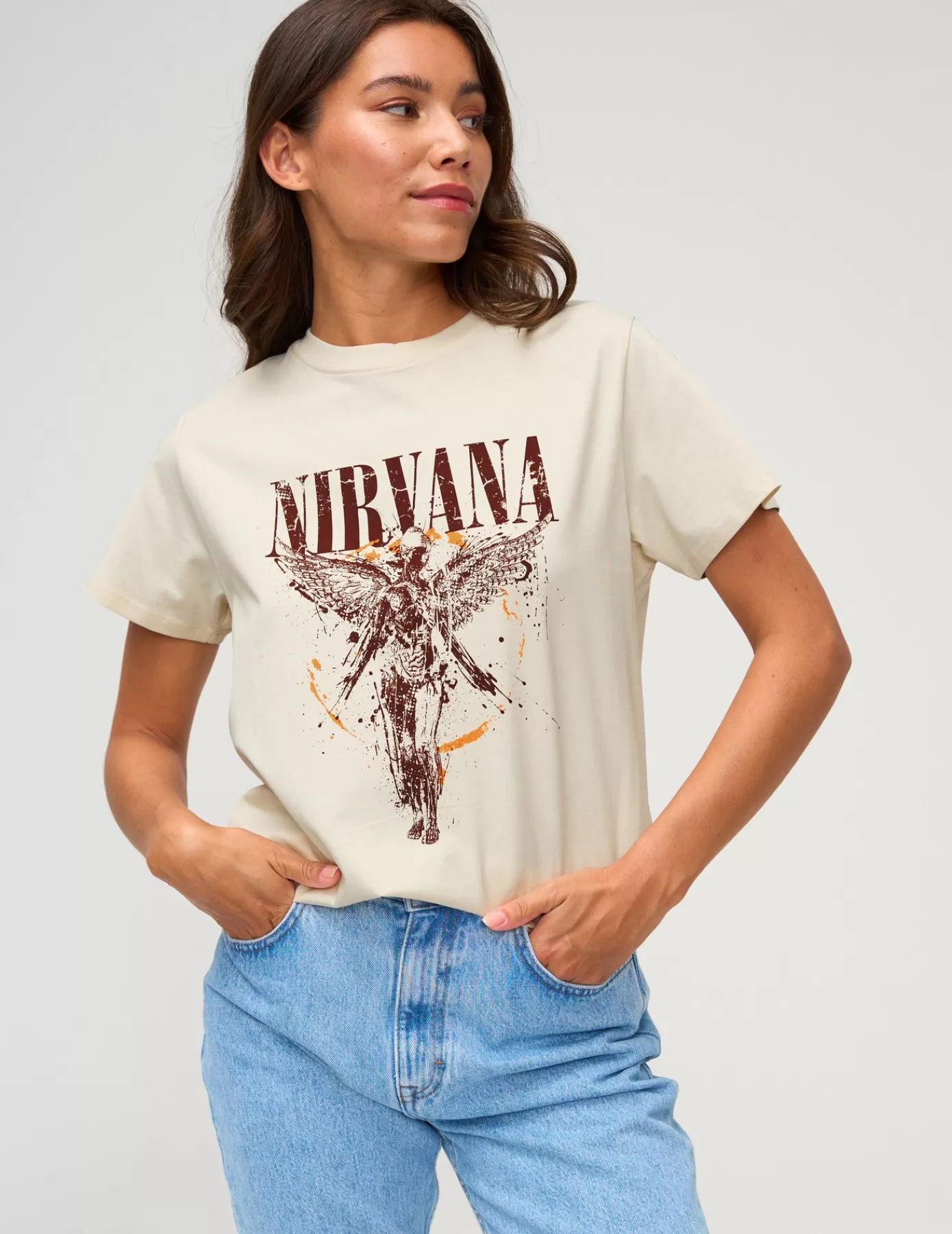 Store BZB T-shirt licence NIRVANA Naturel