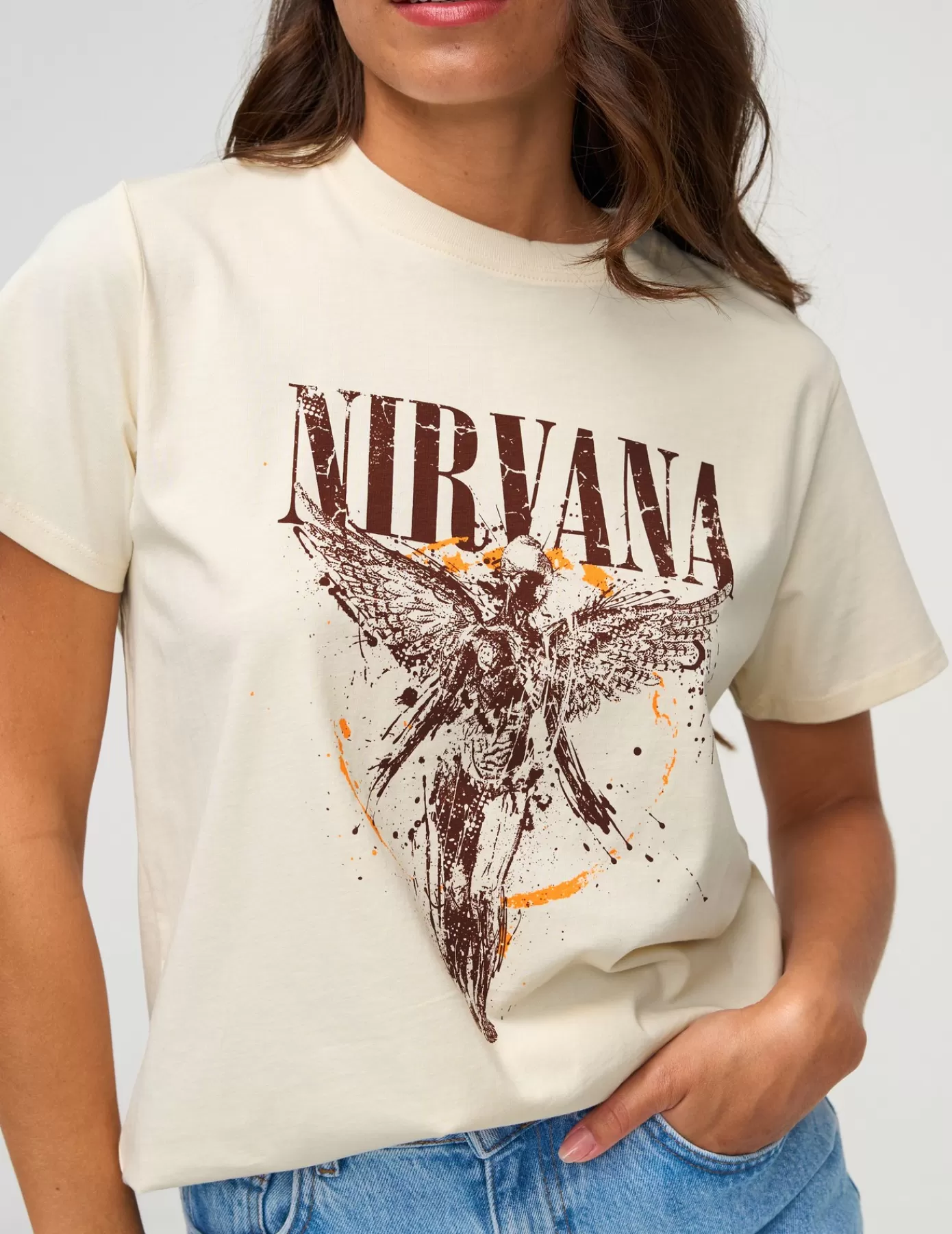 Store BZB T-shirt licence NIRVANA Naturel