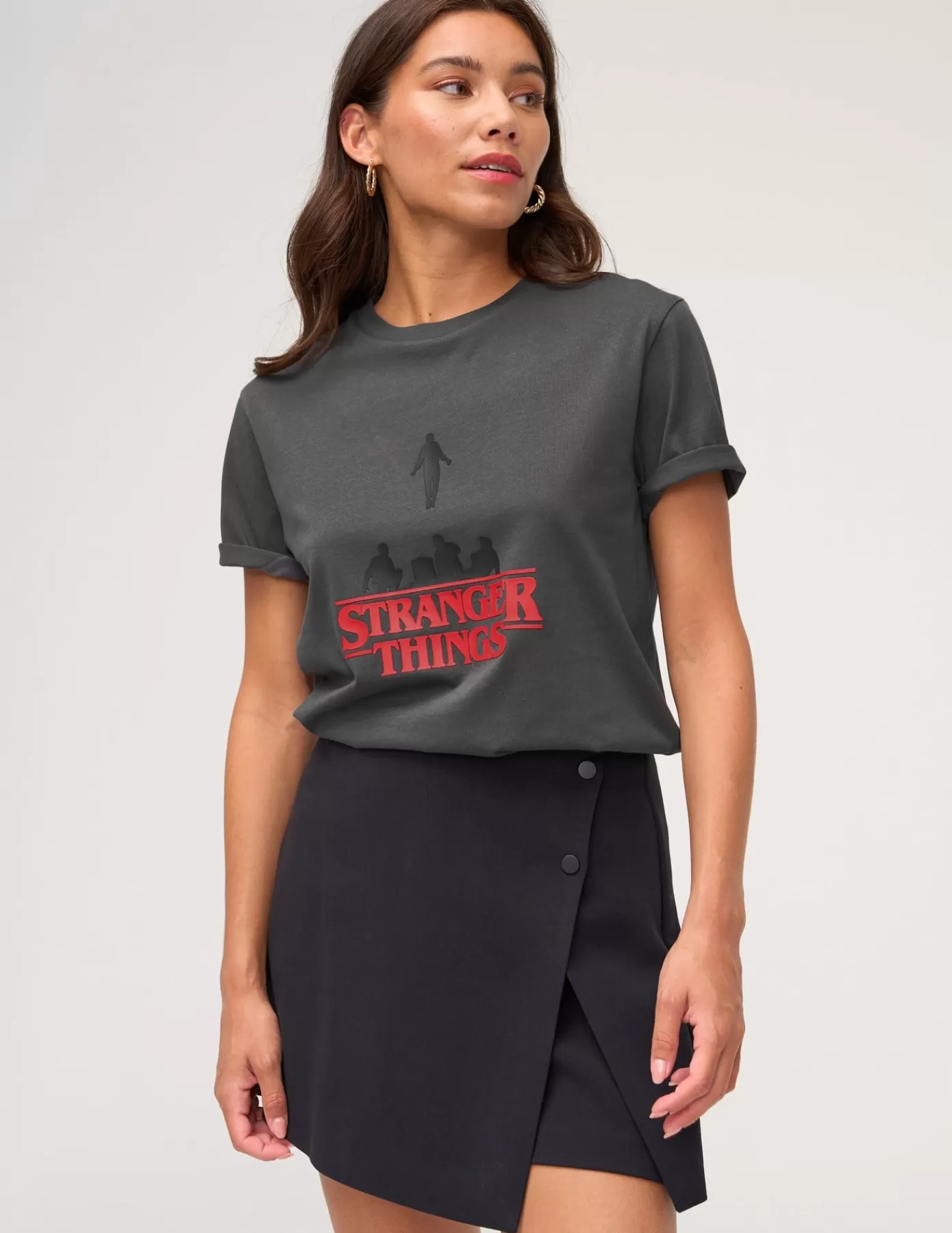 Store BZB T-shirt licence STRANGER THINGS Grisfoncé