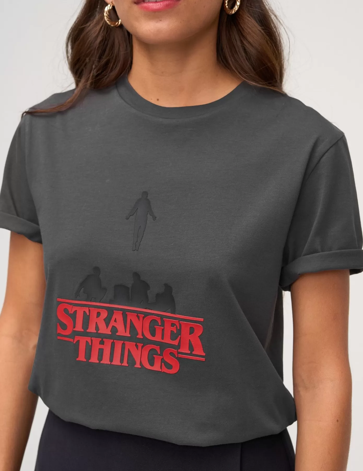 Store BZB T-shirt licence STRANGER THINGS Grisfoncé