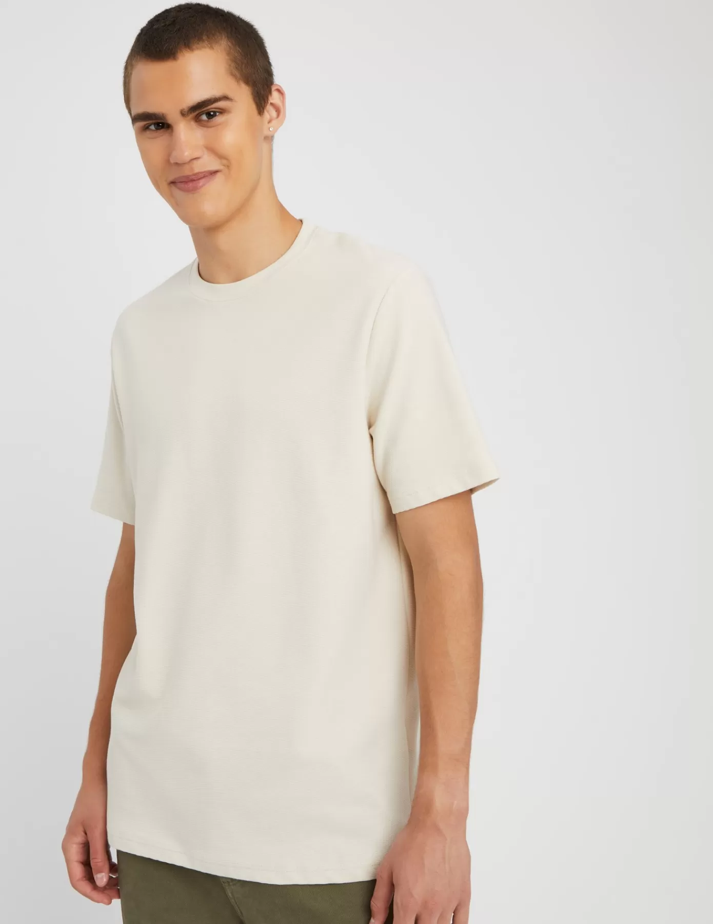 Discount BZB T-shirt maille ottoman Blanccassé