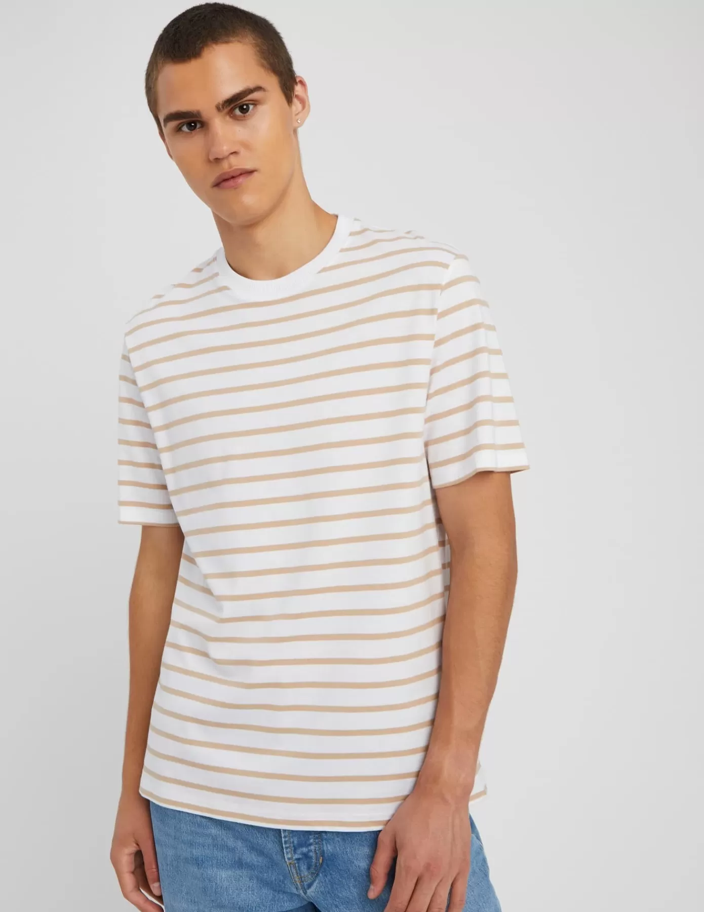 Best Sale BZB T-shirt marinière Beige