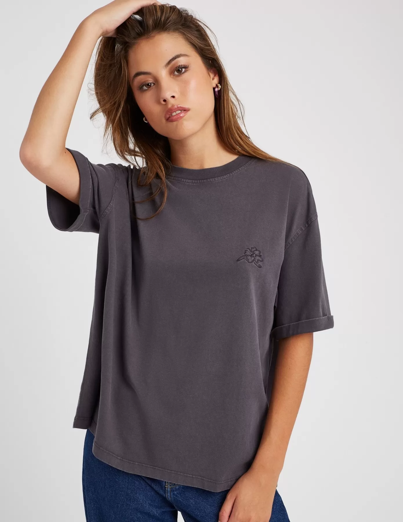 Clearance BZB T-shirt oversize délavé Grisanthracite