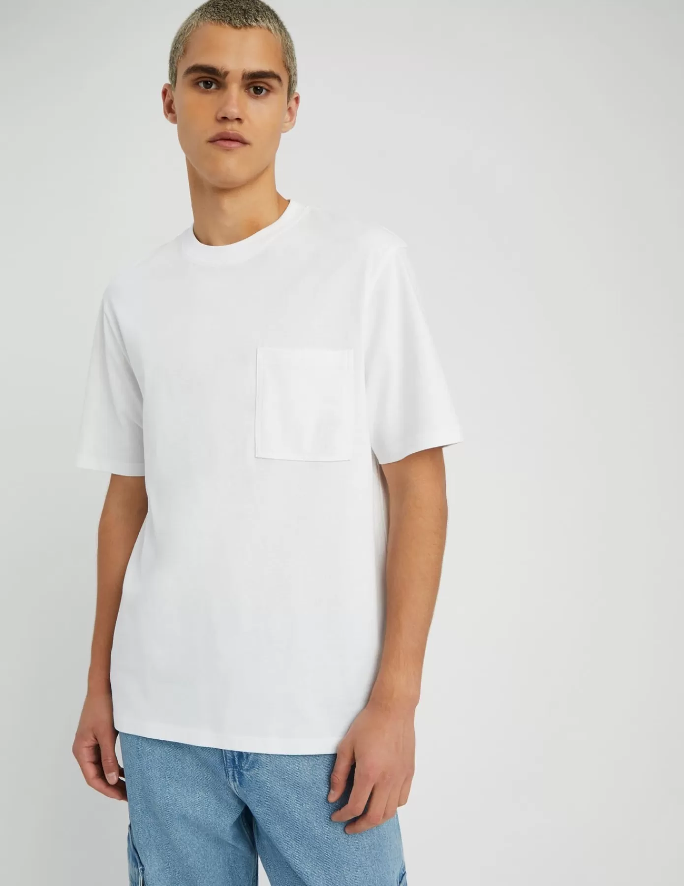 Best BZB T-shirt poche brodé Blanc