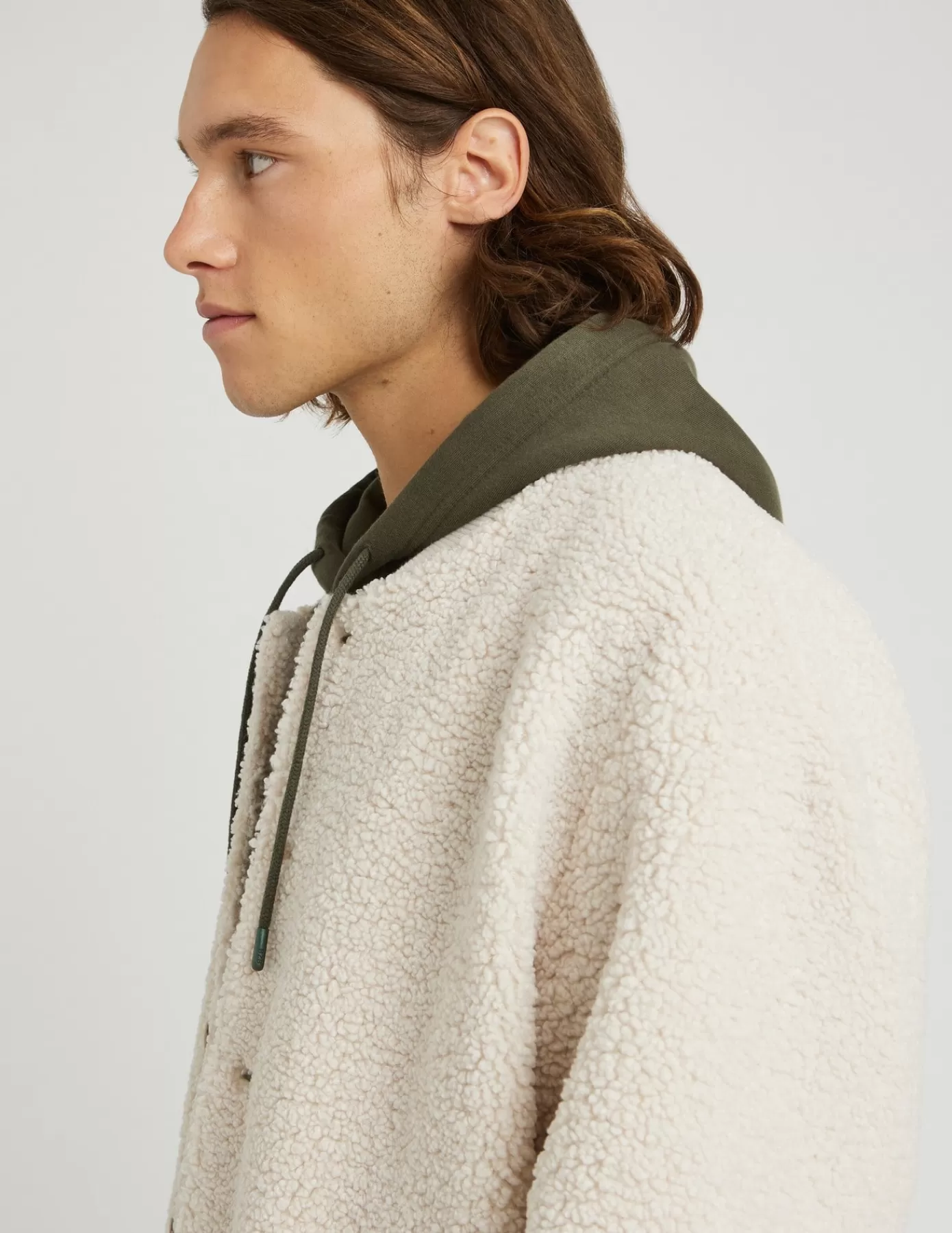 Clearance BZB Veste bombers en sherpa Blanccassé