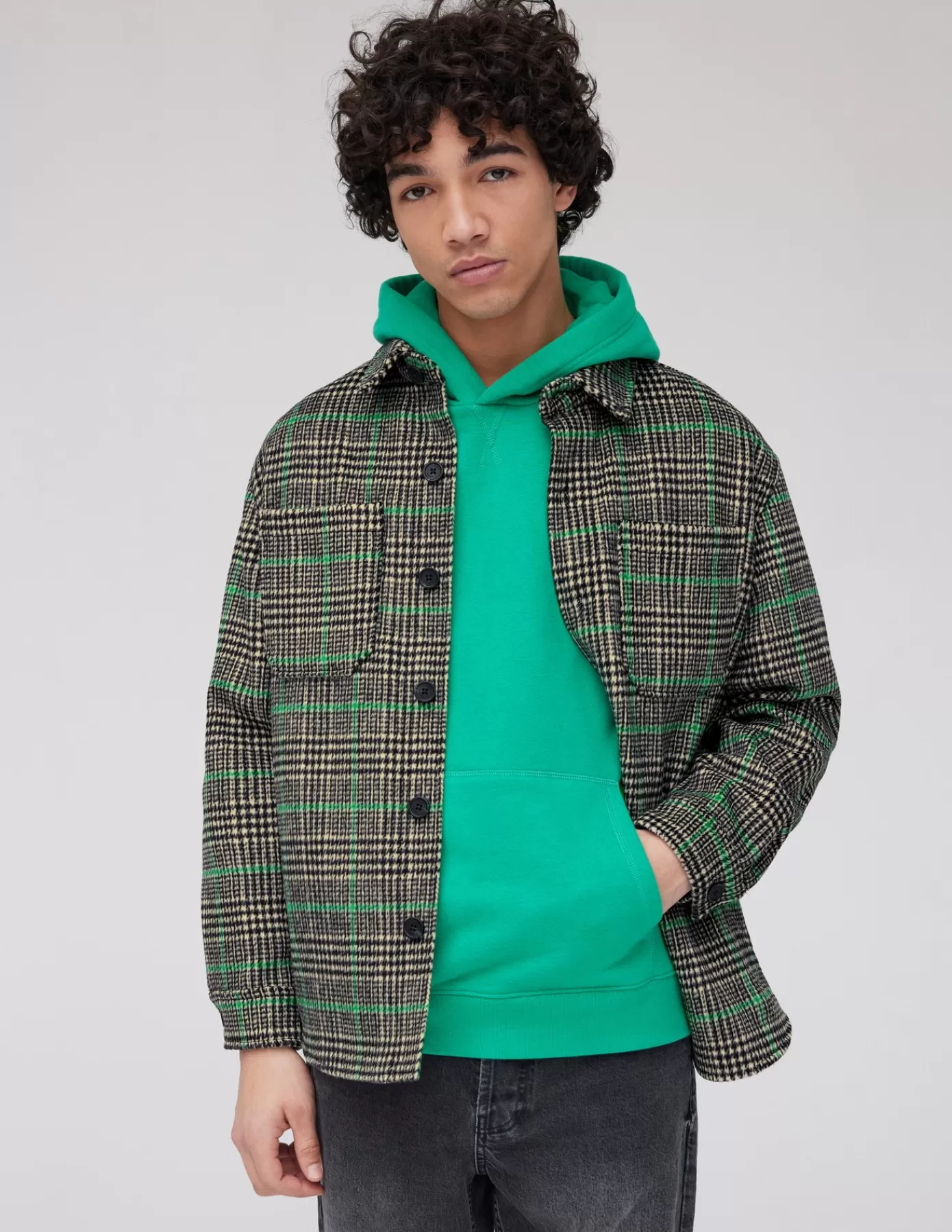 Sale BZB Veste surchemise à carreaux Vert