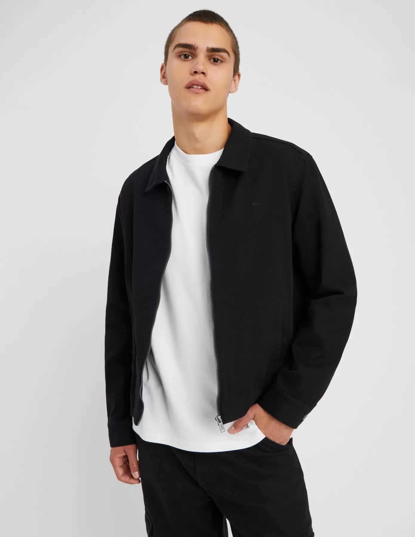 Flash Sale BZB Veste zippée uni Noir